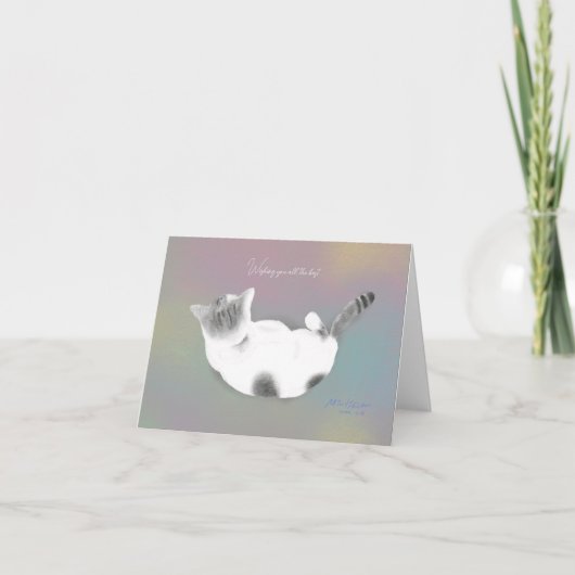 "Meowmories of Love" Gevouwen Wenskaart Kaart (Voorkant)