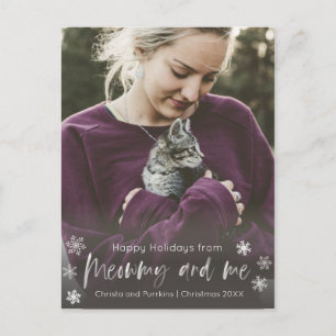 Meowmy and Me Cat Mam Photo Overlay Holiday Briefkaart