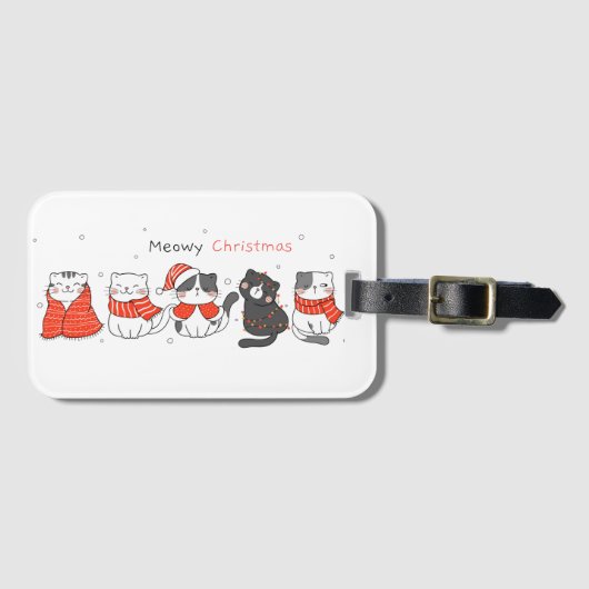 Meowmy Kerstmis! Bagagelabel (Voorkant (horizontaal))