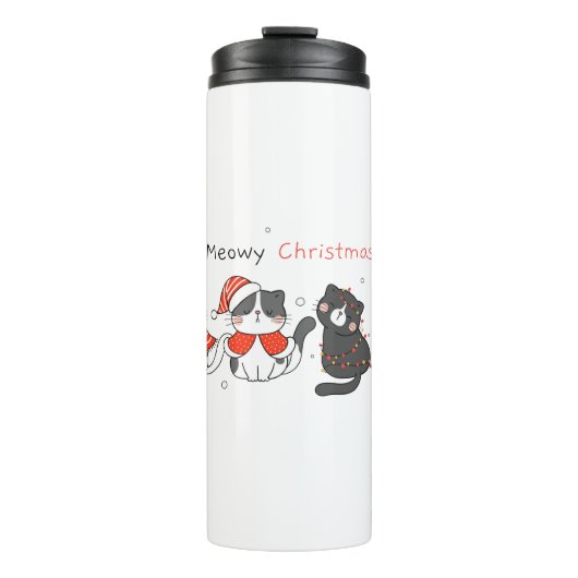 Meowmy Kerstmis! Thermische getumbler Thermosbeker (Voorkant)
