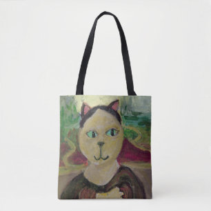 Meowna Mona Lisa Leuk Klassiek Kattenschilderij Tote Bag