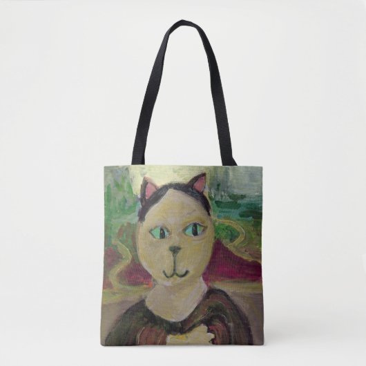 Meowna Mona Lisa Leuk Klassiek Kattenschilderij Tote Bag (Voorkant)