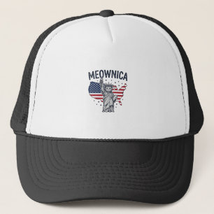 Meownica Patriottische Kat Vintage Vector Design_1 Trucker Pet
