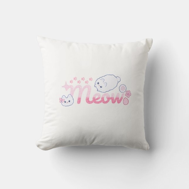 Meowpink Kussen (Voorkant)