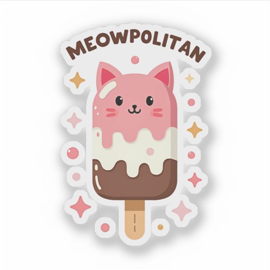 MEOWPOLITAN Cat Popsicle Sticker (Voorkant)