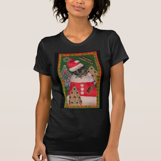 Meowry Kerstteeshirt T-shirt (Voorkant)