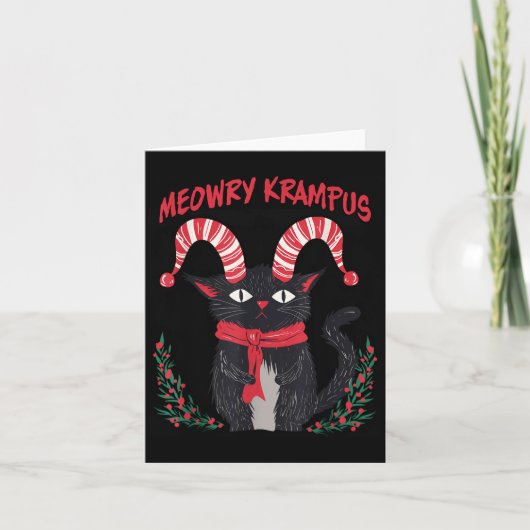 Meowry Krampus Grappige Krampus Komt Naar De Stad  Kaart (Voorkant)