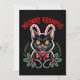 Meowry Krampus Kerstmis Zwarte Kat Kerststok Kerst Kaart