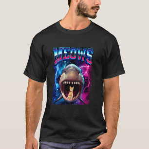 Meows Kat Haaien Mond 80s Bootleg Haaien Grappige  T-shirt