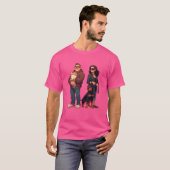 Meows & Spieren – Grappige Kattenvader & Dobermann T-shirt (Voorkant volledig)