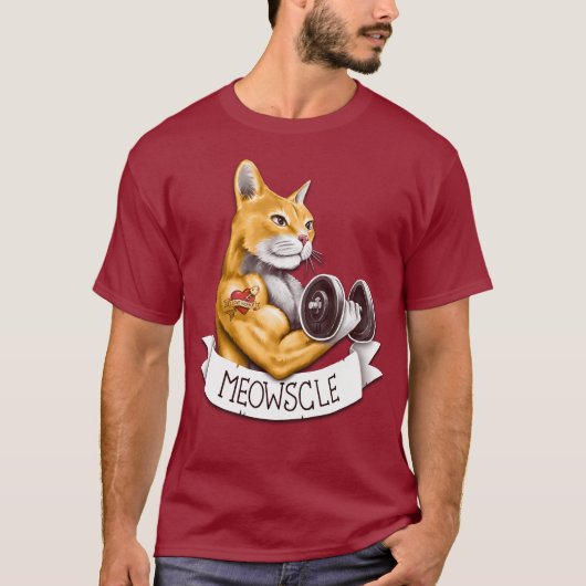 Meowscle - Chat Muskey T-shirt (Voorkant)