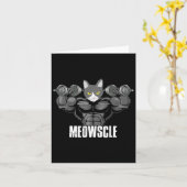 Meowscle Dumbells Workout Fitness Gym Muscle Kaart (Gele Bloem)