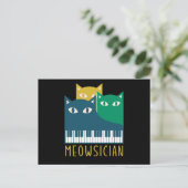 Meowsician Piano Keyboard Cat Kitten Lover Gift Briefkaart (Staand voorkant)