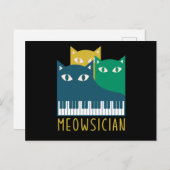 Meowsician Piano Keyboard Cat Kitten Lover Gift Briefkaart (Voorkant / Achterkant)
