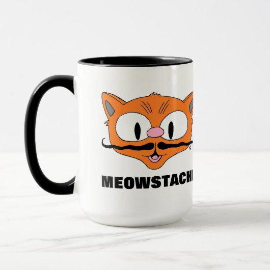 MEOWSTACHE Grappige Snor Katt Señor Gato Mok (Links)