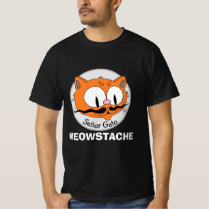 MEOWSTACHE Snorhaar Kat Señor Gato Grappig T-shirt