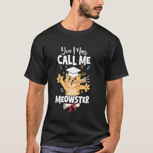Meowster Afstuderen Masters Graad Kat Liefhebber K T-shirt (Voorkant)