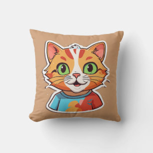 "Meowsterpiece: Purrfect Cat Design T-shirt" Kussen