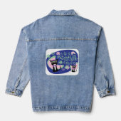 Meowsville Cartoon Beatnik Karakter jaren '50 Kat Denim Jacket (Achterkant)