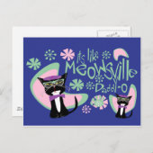 Meowsville Dad-O Beatnik Kat 2 Briefkaart (Voorkant / Achterkant)