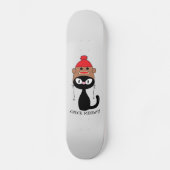 Meowt Black Cat met Sock Monkey-Pet controleren Persoonlijk Skateboard (Voorkant)