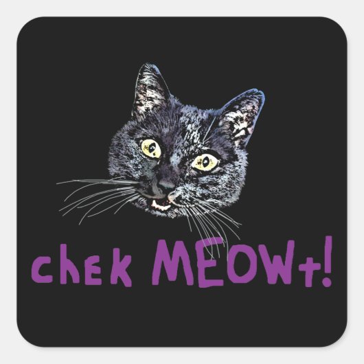 MEOWt controleren Vierkante Sticker (Voorkant)