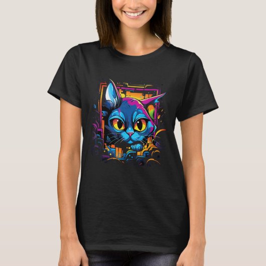 Meowtagraphy Kat Kunst in actie T-shirt (Voorkant)