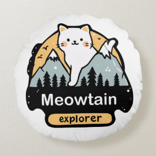 Meowtain Explorer – Ontwerp voor een avontuurlijke Rond Kussen