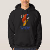 Meowtains Are Calling Cat Snowboarding Snowboard T Hoodie (Voorkant)