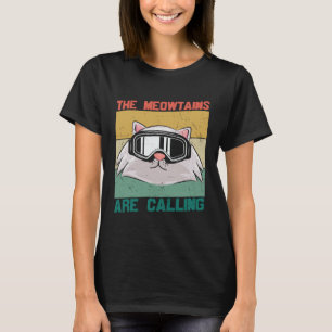 Meowtains Kat Ski Snowboard Snowboarden Skizon T-shirt
