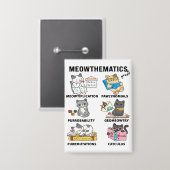 Meowthematica Grappige Wiskunde Kat Woordspelingen Button (Voorkant / Achterkant)