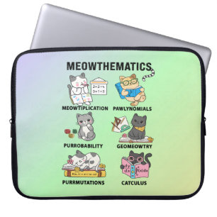 Meowthematica Grappige Wiskunde Kat Woordspelingen Laptop Sleeve