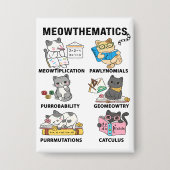 Meowthematics Funny Math Cat Puns For Math Lovers Button (Voorkant)