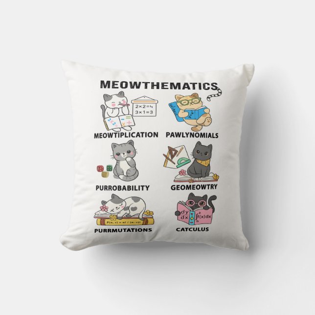 Meowthematics Funny Math Cat Puns For Math Lovers Kussen (Voorkant)