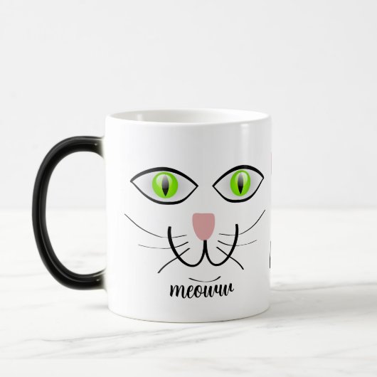 Meoww, Cat Green Eye Modern Happy Pet Magische Mok (Links)