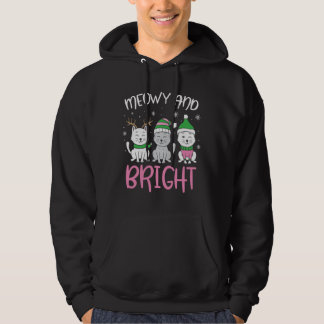 Meowy and Bright Cat Dierenvriend kerstcadeau Hoodie