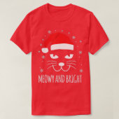 Meowy and Bright kerstkat Merry kerstcos T-shirt (Design voorkant)