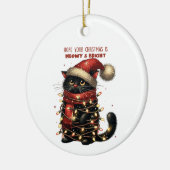 Meowy & Bright Cat Keramisch Ornament (Links)