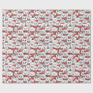 Meowy & Bright - Kerstkatten Cadeaupapier