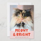 Meowy & Bright Kerstmis Cute Holiday Photo Feestdagenkaart (Voorkant)