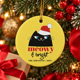 Meowy & Bright Persoonlijke Familie Katten Kerstmi Keramisch Ornament