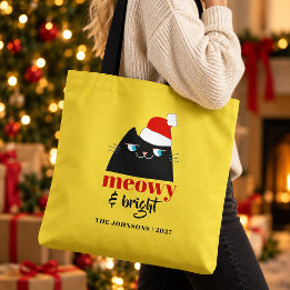 Meowy & Bright Persoonlijke Katten Kerstmis Tote Bag