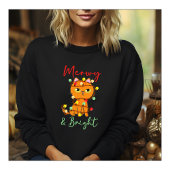 Meowy & Bright schattige oranje kerstlampjes Trui