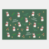 Meowy Cat Feestelijke Gepersonaliseerde Kerst Inpakpapier Vel (Voorkant 2)