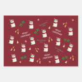 Meowy Cat Feestelijke Gepersonaliseerde Kerst Inpakpapier Vel (Voorkant)