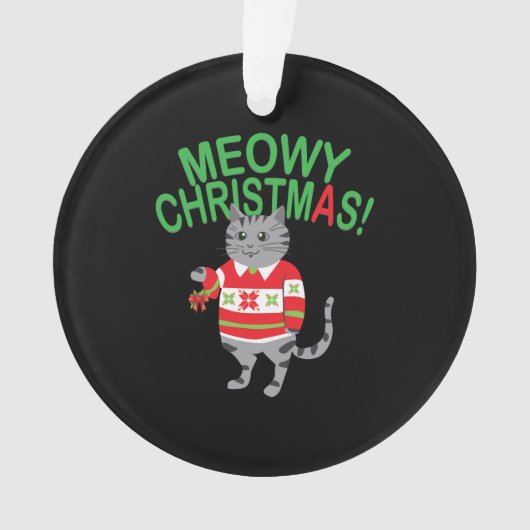 Meowy Cat Kerstmis Ornament (voorkant)