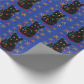 Meowy cat Kerstmis | sneeuwvlokken met mousserend  Cadeaupapier (Hoek)