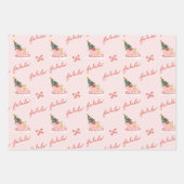 Meowy Cat KerstSleigh Winter Village Scene Inpakpapier Vel (Voorkant 2)