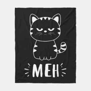 Meowy Cat Lovers Women Girls Meh Cat - Funny Cat Fleece Deken