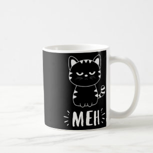 Meowy Cat Lovers Women Girls Meh Cat - Funny Cat Koffiemok